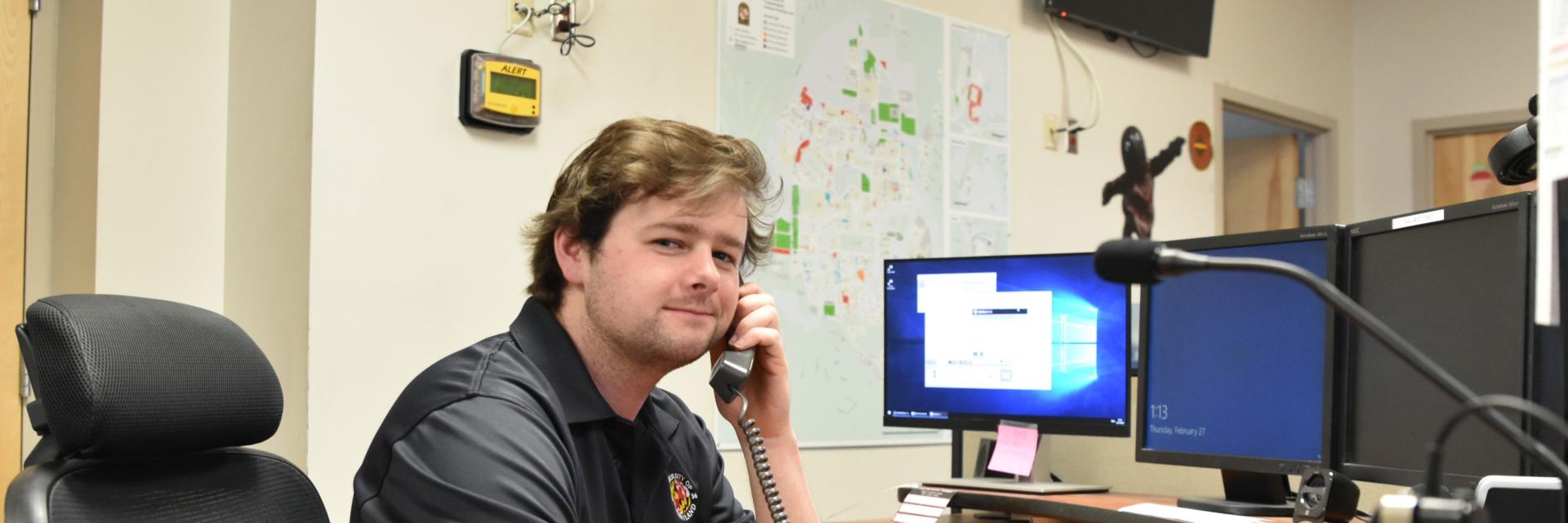 UMPD dispatcher answering phone call